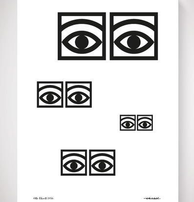 Affisch med ögonmotiv, Ögon Svart/Vit av Olle Eksell