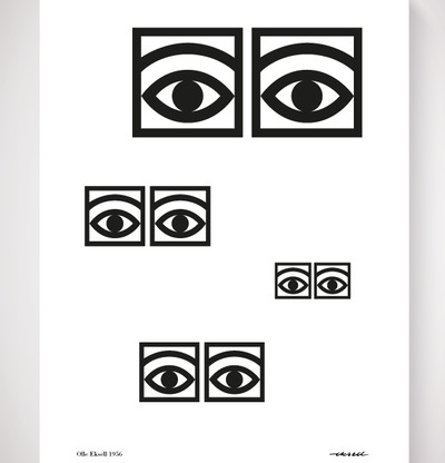 Affisch med ögonmotiv, Ögon Svart/Vit av Olle Eksell