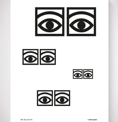 Affisch med ögonmotiv, Ögon Svart/Vit av Olle Eksell