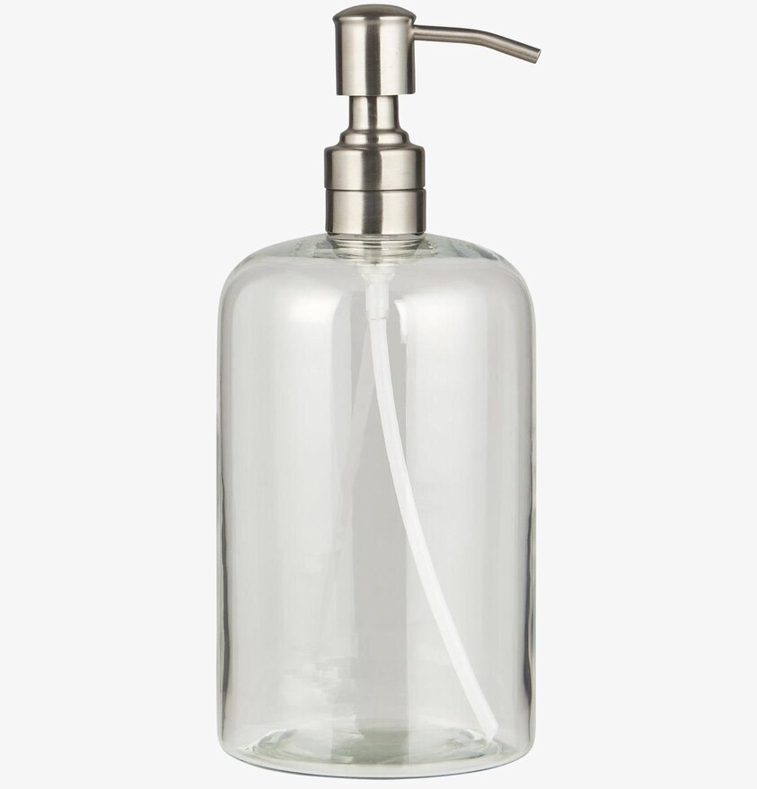 Glasflaska Med Pump Klar/Silver 1000 ml från IB Laursen