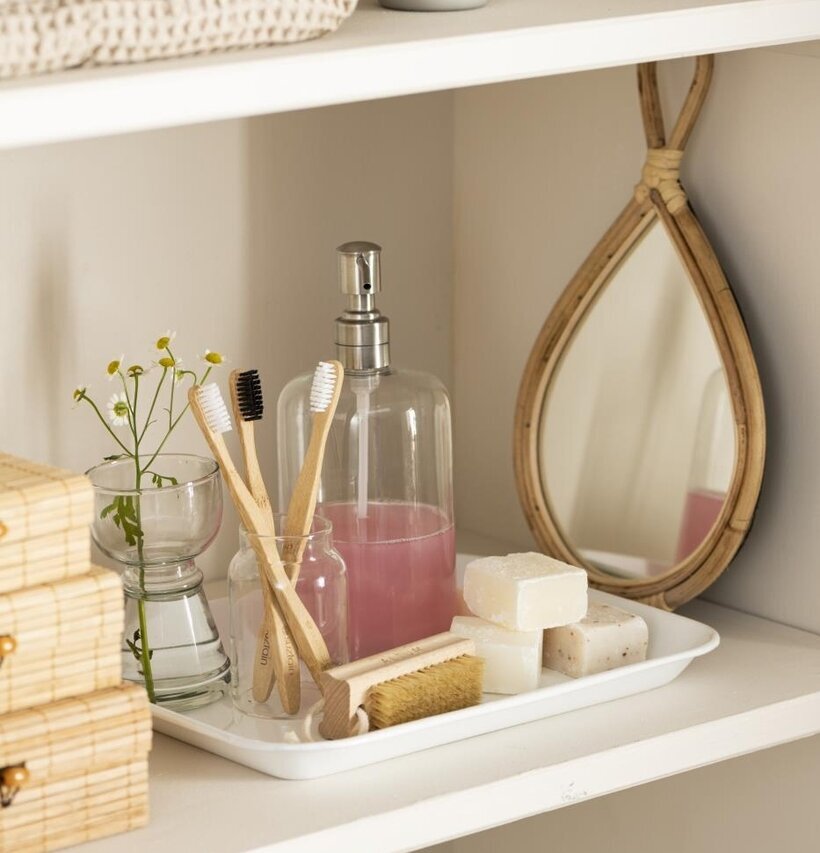 Glasflaska Med Pump Klar/Silver 1000 ml från IB Laursen