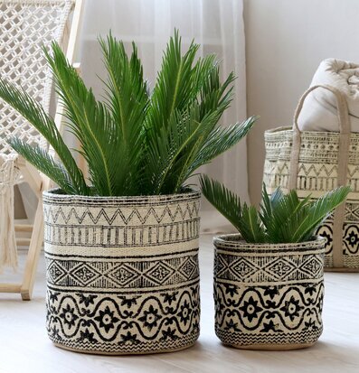 Kruka Jute Set/2 Chic Antique Krukor Örtkrukor Glaskrukor