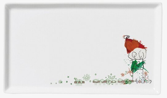 Tallrik X-mas från Poul Pava med julig illustration