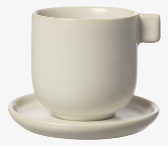 Kaffekopp Med Fat Vit Sand - Ernst från varumärket Ernst