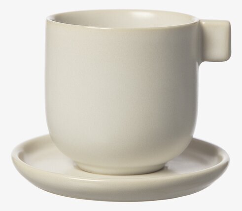 Kaffekopp Med Fat Vit Sand - Ernst från varumärket Ernst