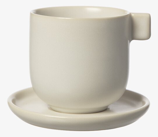 Kaffekopp Med Fat Vit Sand - Ernst från varumärket Ernst