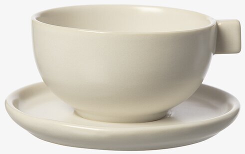 Tekopp Med Fat Vit Sand - Ernst, minimalistisk design