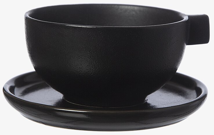 Tekopp Med Fat Svart - Ernst, stilren och funktionell design