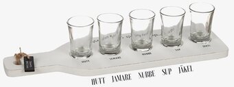 Träbricka Snaps Inkl Glas från Different Design med glas