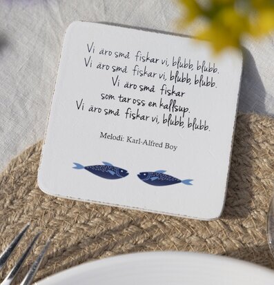 Glasunderlägg Snapsvisa 6-pack från Different Design på bord