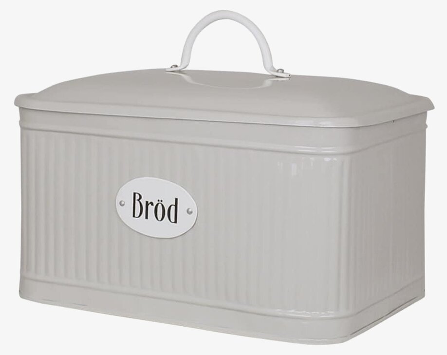 Plåtburk Bröd Beige från Strömshaga, beige och räfflad