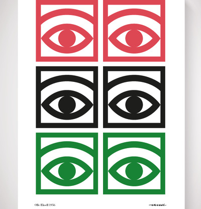 Affisch Ögon Cacao Färg från Olle Eksell med ögonsymboler