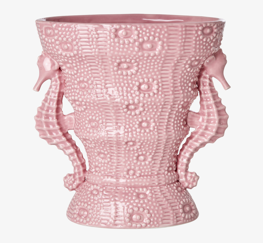 Vas - Seahorse Shape Pink från Rice med sjöhästdesign