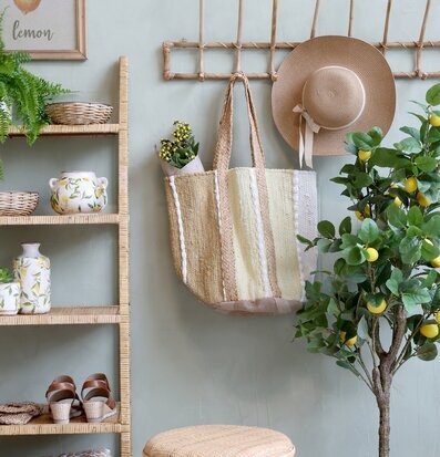 Strandväska Melon från Chic Antique i naturliga toner