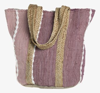 Strandväska Raspberry från Chic Antique med juteremmar