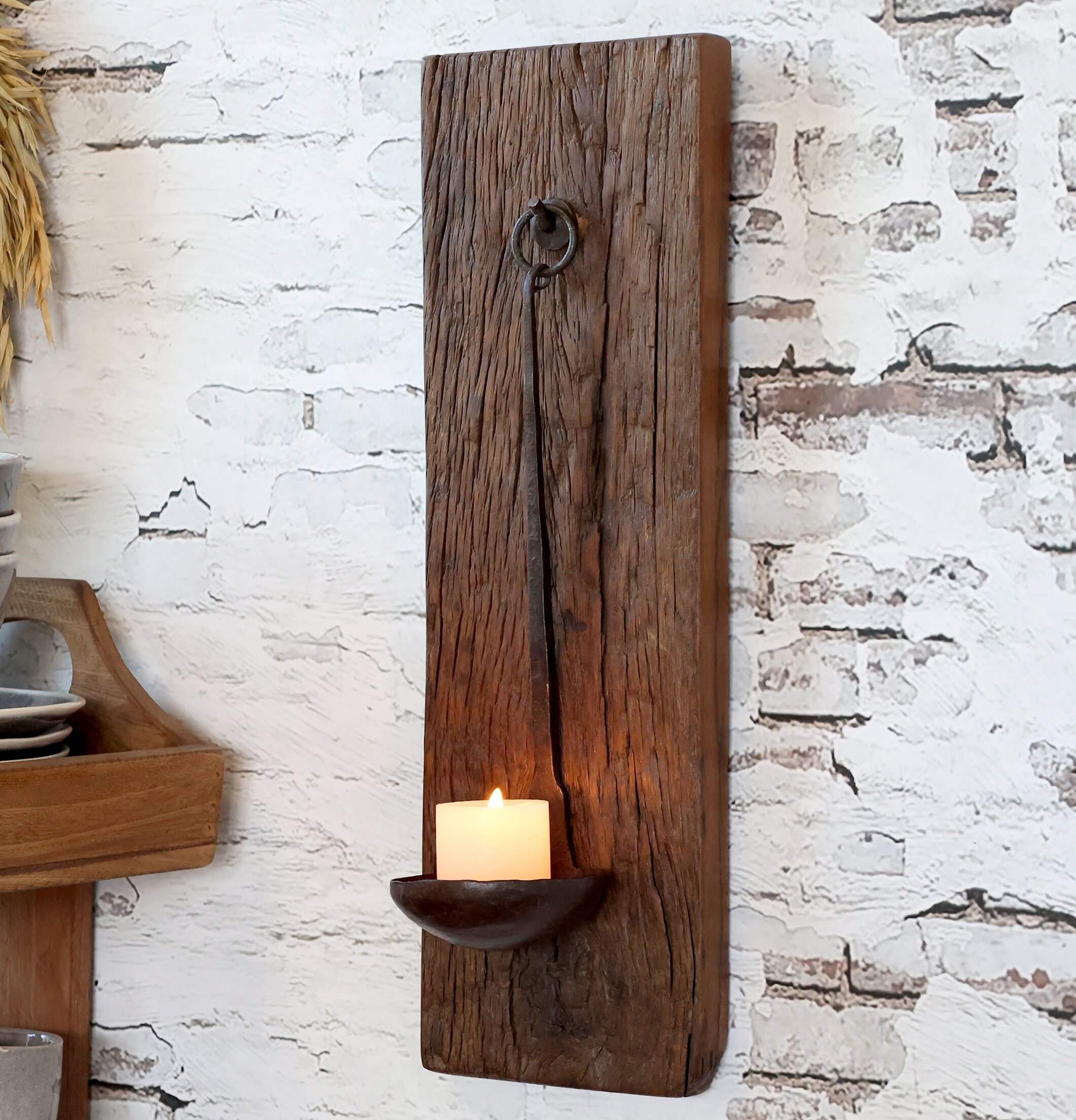 Väggljusstake Grimaud Natur H46cm från Chic Antique på vägg