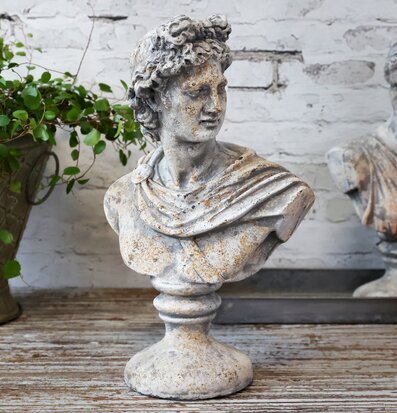 Staty Byst Homme Antikgrå från Chic Antique på rustik hylla