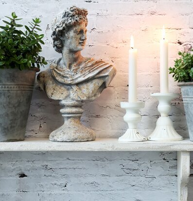 Staty Byst Homme Antikgrå från Chic Antique med växter