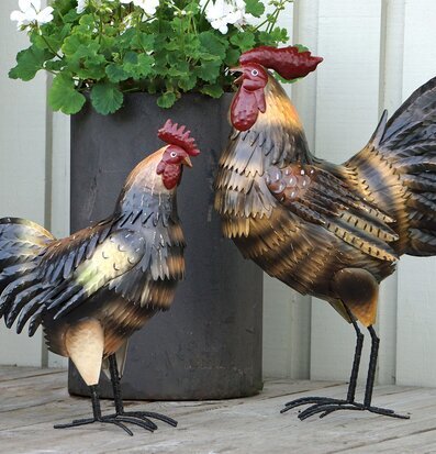 Tupp Metall Beige/Grön från A Lot Decoration i trädgård