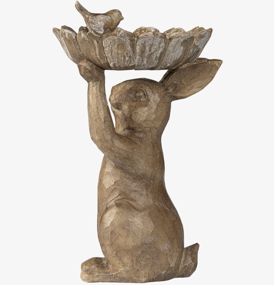 Stående Hare med Skål Poly från A Lot Decoration i närbild