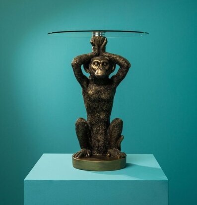 Sidobord Monkey Antikguld från Werner Voss med schimpansbas