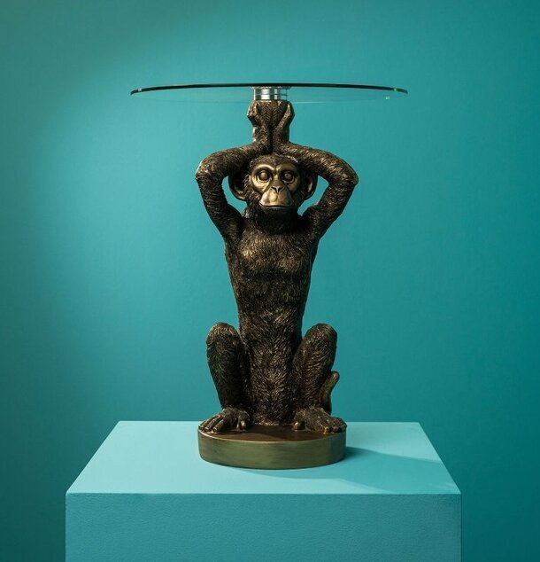 Sidobord Monkey Antikguld från Werner Voss med schimpansbas