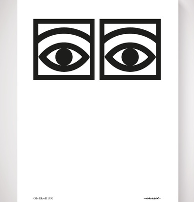 Ögon Cacao Svart poster av Olle Eksell med minimalistisk design