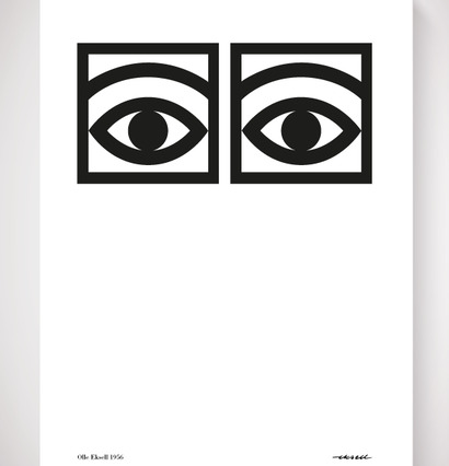 Ögon Cacao Svart poster av Olle Eksell med minimalistisk design