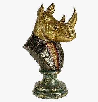 Byst Noshörning Poly från Werner Voss i metallisk design