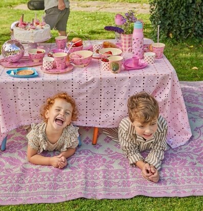 Plastmatta Rosa/Elfenbensvit Rice Mattor (ej dörrmatta)