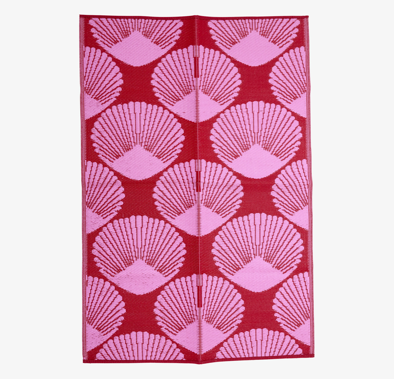 Plastmatta Röd/Rosa från Rice med blommigt mönster