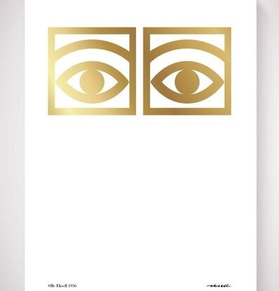 Affisch Ögon Cacao Guld av Olle Eksell med gyllene ögon