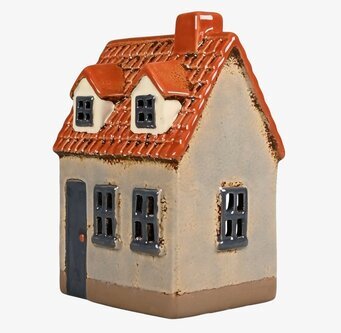 Bild av charmig ljuslykta i form av ett litet hus