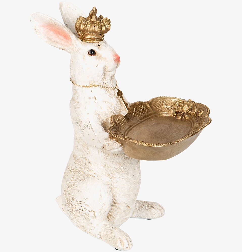 Kaninkung Med Fat Poly från A Lot Decoration, vit och guld