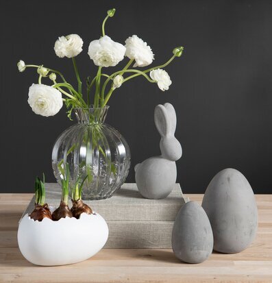 Kruka/Skål Äggskal Vit Poly Set/2 från A Lot Decoration