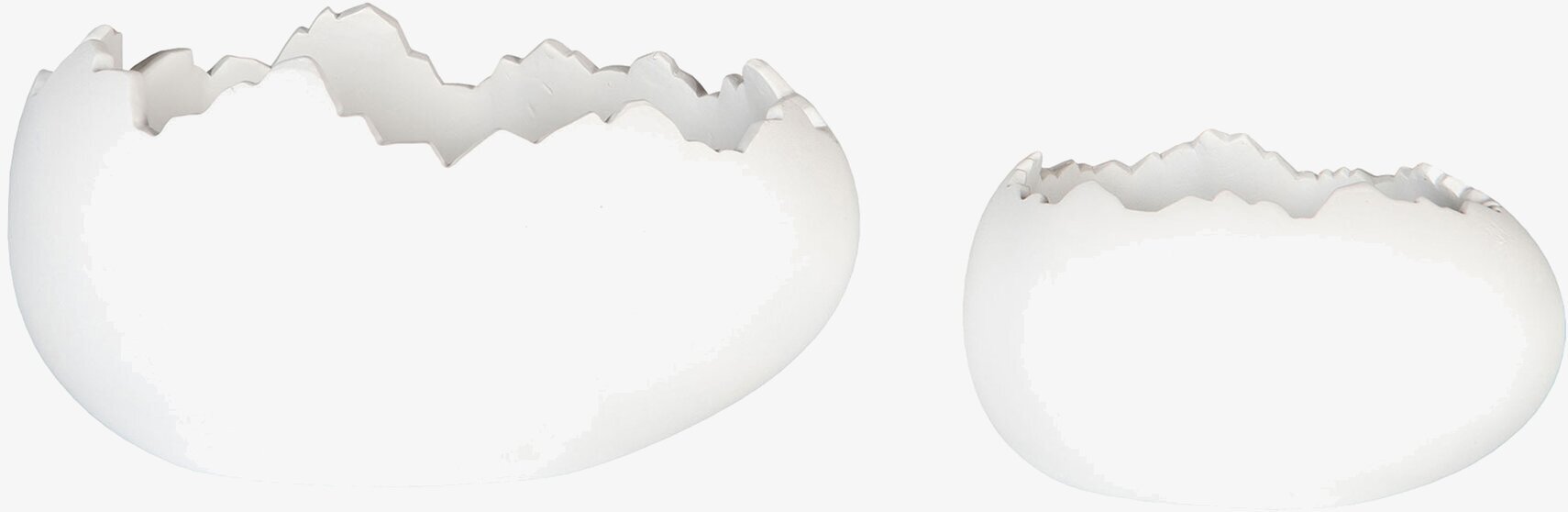 Kruka/Skål Äggskal Vit Poly Set/2 från A Lot Decoration