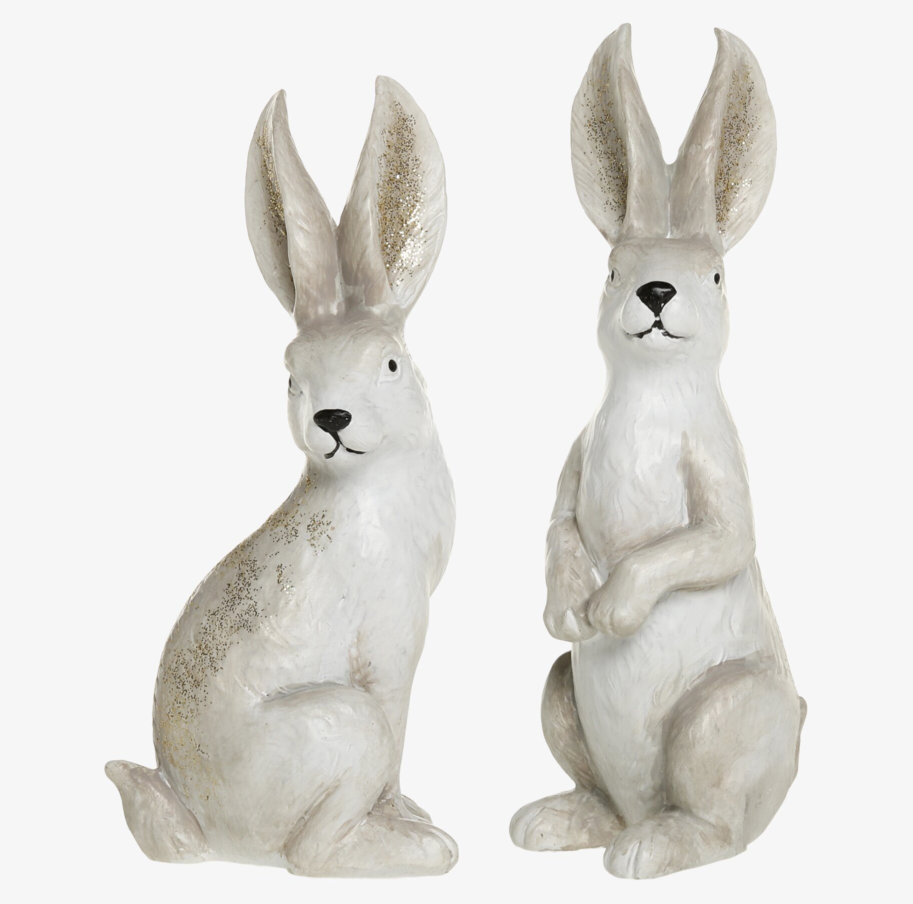 Kaniner Med Glitter Set/2 Antique Creme från Chic Antique