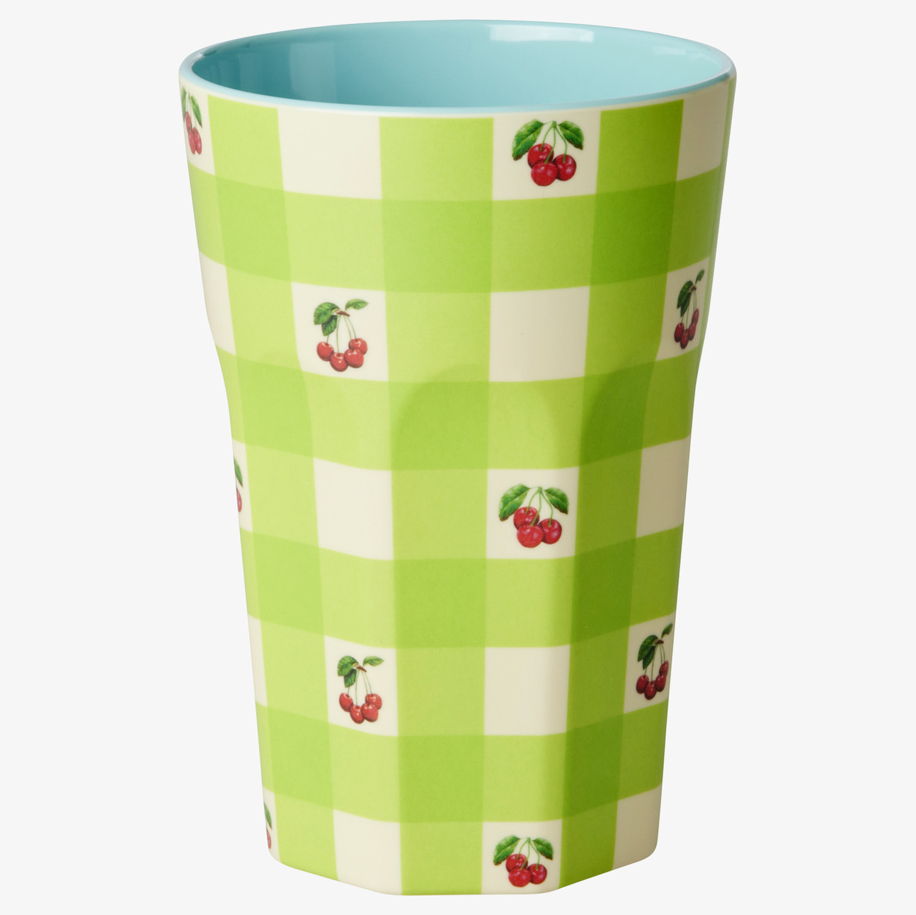 Bild av mugg med körsbärsmönster och färgglad design