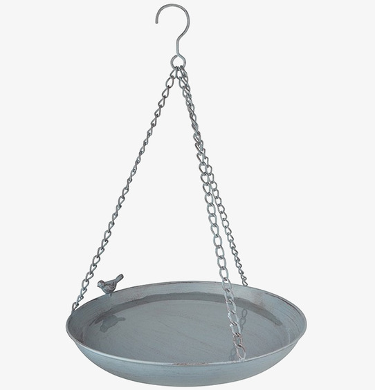 Fågelbad Kedja Grå från Gardenlife med upphängning i kedjor