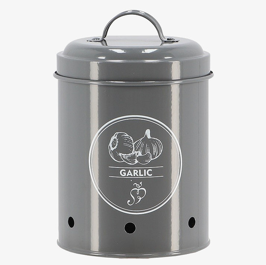 Bild av stilren antracitfärgad vitlöksförvaringsburk