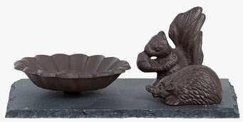 Fågelbad Skogsdjur från Gardenlife i gjutjärn med djurfigurer