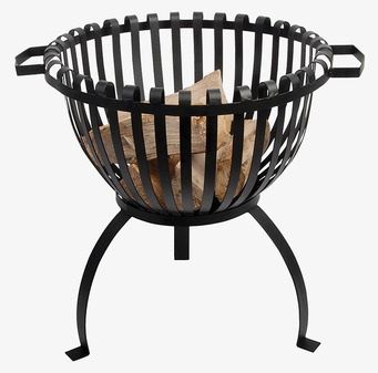 Eldkorg Svart från Gardenlife med robust design och handtag