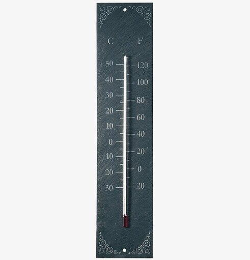 Väggtermometer Skiffer från Gardenlife för väggmontering
