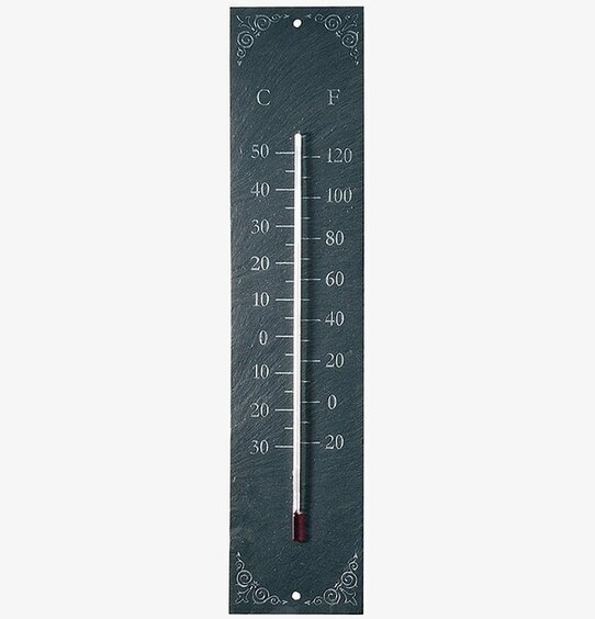 Väggtermometer Skiffer från Gardenlife för väggmontering