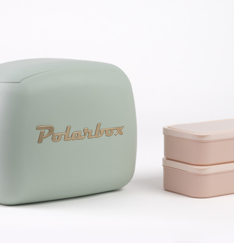 Kylväska Classic 6 L Matcha/Gold från Polarbox med matlådor