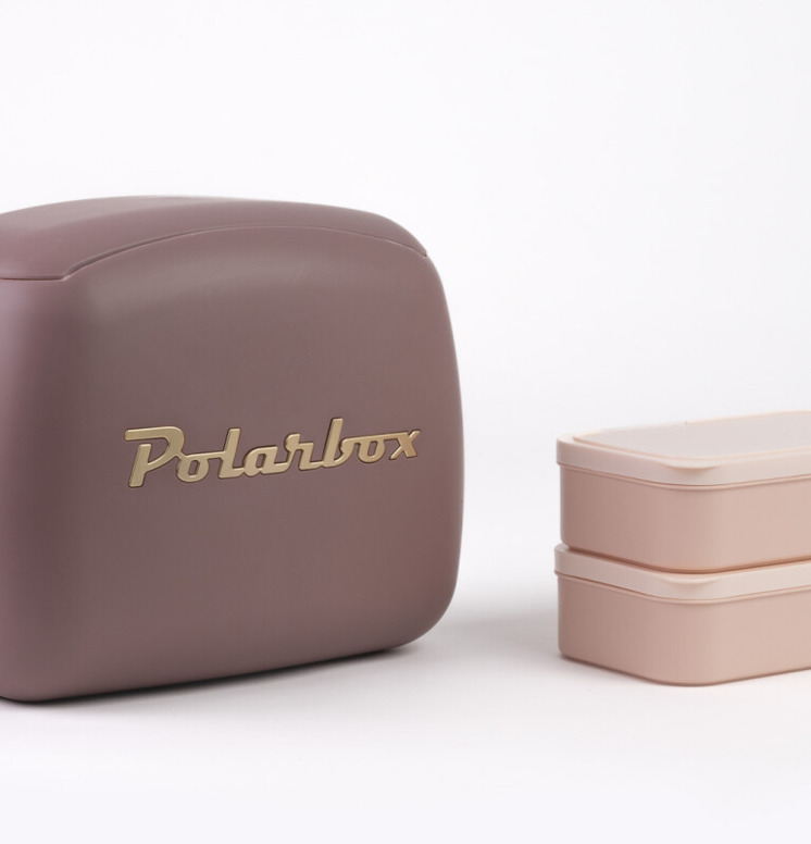 Kylväska Classic 6 L Mauve/Gold från Polarbox med matlådor