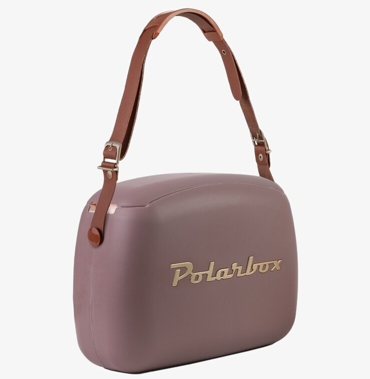 Kylväska Classic 6 L Mauve/Gold från Polarbox med läderrem