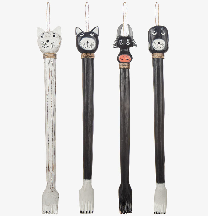 Ryggkliare från Different Design med djurmotiv och träskaft