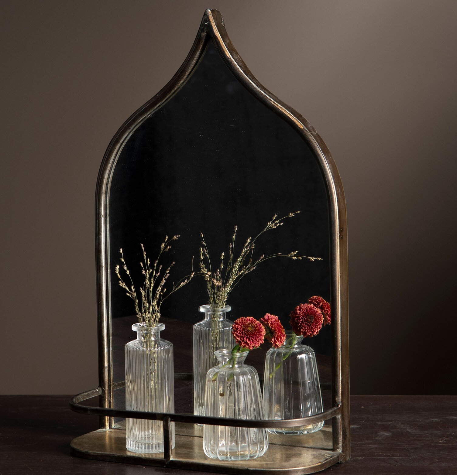 Spegel Mai Antik Mässing från A Lot Decoration med hylla