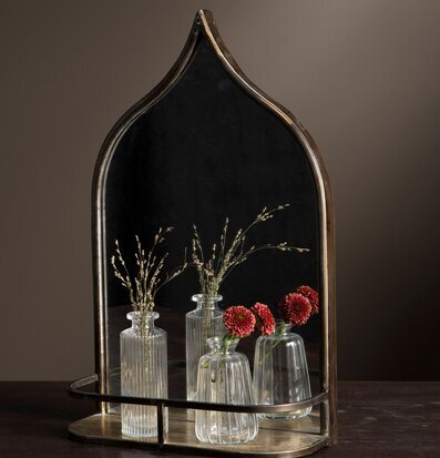 Spegel Mai Antik Mässing från A Lot Decoration med hylla